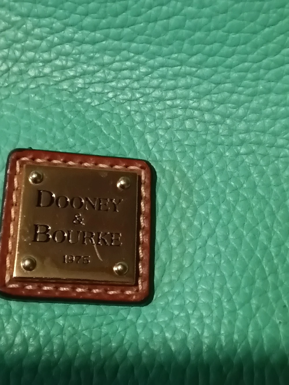 Dooney & Bourke Teal Pebble Leather Crossbody with Brown Accents